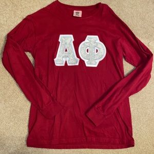 Maroon Alpha Phi sorority comfort colors long sleeve